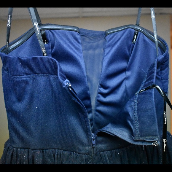 Speechless Navy-Blue Sparkly Dress Size 3 - Picture 3 of 4